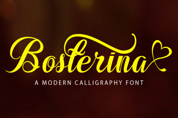 Bosterina: A Romantic Script Handwritten Typeface for Editorial Design