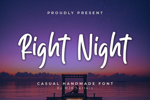 Right Night: A Brushed Handwritten Font for Crafters and Designers
